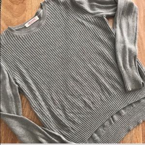 John Patrick Organic Gray Cashmere blend fisherman sweater